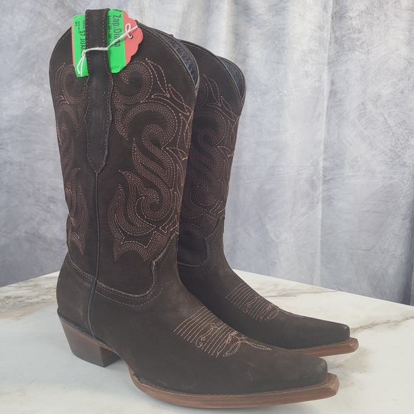 El General Shoes - El General x Senor De Los Cielos Nubuck Western Cowgirl Boots Women's 6 M Brown